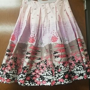 Japanese pattern high waisted skirt